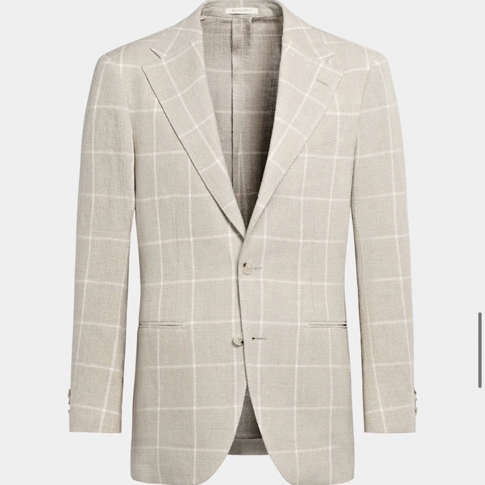 Suitsupply Light Tan Windowpane Blazer
